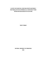A study on the mutual coupling effects between 2 rectangular patch antennas as a function of their separation and angles of elevation
