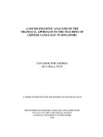 A sociolinguistic analysis of the bilingual approach to the teaching of chinese language in singapore