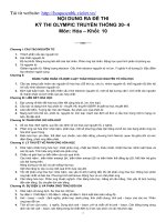 NỘI DUNG RA ĐỀ THI KỲ THI OLYMPIC TRUYỀN THỐNG 30  4  (NĂM 2012)