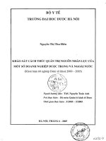 Khảo sát cách thức quản trị nguồn nhân lực của một số doanh nghiệp dược trong và ngoài nước