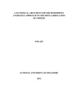 A statistical argument for the homophony avoidance approach to the disyllabification of chinese