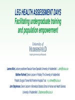 Leg health assessment days facilitating undergraduate training and population