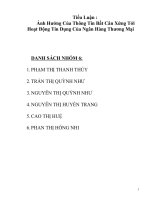 tiểu luận  ảnh hưởng của thông tin bất cân xứng tới hoạt động tín dụng của ngân hàng thương mại