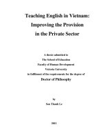 Teaching english in vietnam improving the provision  in the private sector