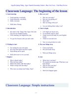 CLASSROOM LANGUAGE