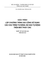 giáo trình lập chương trình gia công sử dụng các chu trình tự động, bù dao tự động trên máy phay CNC