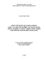 phân tích kết quả hoạt động cho vay doanh nghiệp tại ngân hàng nông nghiệp và phát triển nông thôn chi nhánh thành phố vĩnh long