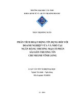 phân tích hoạt động tín dụng đối với doanh nghiệp vừa và nhỏ tại ngân hàng thương mại cổ phần sài gòn thương tín chi nhánh vĩnh long