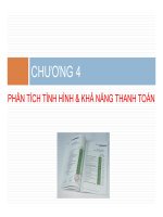 Bài giảng phân tích báo cáo tài chính – chương 4  phân tích tình hình và khả năng thanh toán (tt)