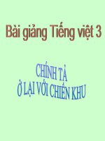 Bài giảng tiếng việt 3 tuần 20 bài chính tả   nghe   viết ở lại với chiến khu, phân biệt sx, uôtuôc 