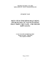 phân tích tình hình hoạt động tín dụng đầu tư tại ngân hàng phát triển việt nam – chi nhánh kiên giang