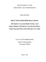 phân tích tình hình hoạt động tín dụng và giải pháp nâng cao hoạt động tín dụng tại ngân hàng tmcp đại dương chi nhánh cần thơ