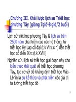 Bài giảng triết học nâng cao   chương 3 khái lược lịch sử triết học phương tây
