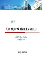 Bài giảng cơ sở dữ liệu chỉ mục và tìm kiếm video 