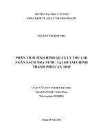 phân tích tình hình quản lý thu chi ngân sách nhà nước tại sở tài chính thành phố cần thơ
