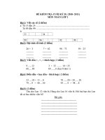 ĐỀ KT CUỐI KÌ II  MÔN TOÁN   LỚP 1