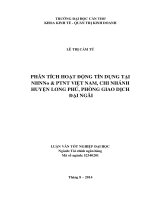 phân tích hoạt động tín dụng tại nhnno  ptnt việt nam, chi nhánh huyện long phú, phòng giao dịch đại ngãi