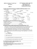 Đề + Đáp án Anh 8 kỳ 2