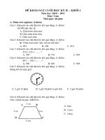 De khao sat cuoi ky II mon toan lop 2