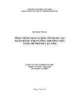 phân tích chất lượng tín dụng tại ngân hàng tmcp công thương việt nam chi nhánh cần thơ