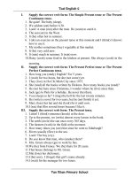 Tổng hợp đề các thì trong TA