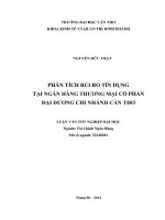 phân tích rủi ro tín dụng tại ngân hàng thương mại cổ phần đại dương chi nhánh cần thơ