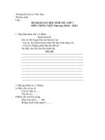 ĐỀ KHẢO SÁT HỌC SINH YẾU LỚP 1