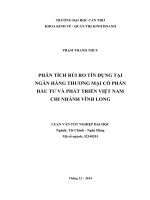 phân tích rủi ro tín dụng tại ngân hàng thương mại cổ phần đầu tư và phát triển việt nam chi nhánh vĩnh long