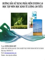 HƯỚNG dẫn sử DỤNG PHẦN mềm EVIEWS 5 0 học tập môn học KINH tế LƯỢNG (30 TIẾT) 