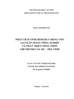 phân tích tình hình huy động vốn tại ngân hàng nông nghiệp và phát triển nông thôn chi nhánh cầu kè – trà vinh