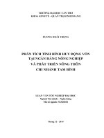 phân tích tình hình huy động vốn tại ngân hàng nông nghiệp và phát triển nông thôn chi nhánh tam bình