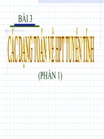 Bài giảng toán cao cấp bài 3   các dạng toán về HPT tuyến tính