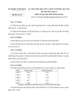 ĐỀ THI và đáp án CHỌN HSG lớp 11 THPT năm học 2013 2014  môn học ĐIA lý 