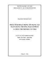 phân tích hoạt động tín dụng tại ngân hàng thương mại cổ phần á châu chi nhánh cần thơ