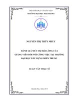Đánh giá mức độ hài lòng của giảng viên đối với công việc tại trường đại học xây dựng miền trung