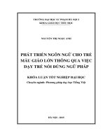 Phát triển ngôn ngữ cho trẻ mẫu giáo lớn thông qua việc dạy trẻ nói đúng ngữ pháp