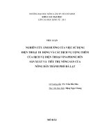 NGHIÊN cứu ẢNH HƯỞNG CỦA VIỆC sử DỤNG điện THOẠI DI ĐỘNG và các DỊCH vụ CỘNG THÊM của DỊCH vụ điện THOẠI VINAPHONE đến sản XUẤT và TIÊU THỤ NÔNG SẢN CỦA NÔNG dân THÀNH PH 
