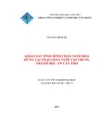 khảo sát tình hình chăn nuôi heo rừng tại trại chăn nuôi tập trung thành đội ¬ tp cần thơ