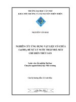 nghiên cứu ứng dụng vật liệu có chứa ca(oh)2 để xử lý nước thải nhà máy chế biến thủy sản