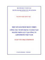 Một số giải pháp hoàn thiện công tác tuyển dụng và đào tạo nguồn nhân lực tại công ty ajinomoto việt nam 