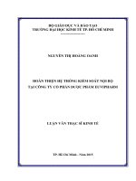 Hoàn thiện hệ thống kiểm soát nội bộ tại công ty cổ phần dược phẩm euvipharm luận văn thạc sĩ  2015 