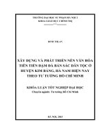 Xây dựng và phát triển nền văn hóa tiên tiến đậm đà bản sắc dân tộc ở huyện kim bảng, hà nam hiện nay theo tư tưởng hồ chí minh