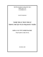 Nghệ thuật trần thuật trong truyện ngắn phạm duy nghĩa (KL07136)