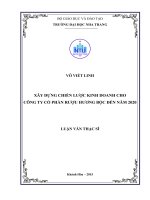 Xây dựng chiến lược kinh doanh cho công ty cổ phần rượu hương bộc đến năm 2020