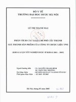 Phân tích các loại chi phí cấu thành giá thành phẩm của công ty dược liệu trung ương 1