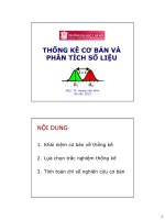 Bài giảng thống kê cơ bản và phân tích số liệu   PGS TS  hoàng văn minh