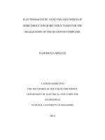 Electromagnetic analysis and design of semiconductor qubit structures for the realization of the quantum computer