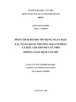 phân tích rủi ro tín dụng ngắn hạn tại ngân hàng thương mại cổ phần á châu chi nhánh cần thơ phòng giao dịch tây đô