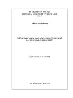 Những nhân tố tác động đến tăng trưởng kinh tế các quốc gia đang phát triển luận văn thạc sĩ  2015 