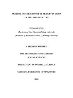 Analysis on the growth of bribery in china   a preliminary study